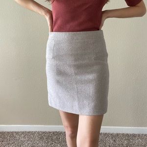 J Crew Double Serge Wool Blend Beige Mini Skirt